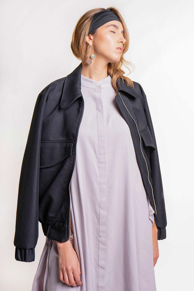 BOMBER JACKET CON BOLSILLOS - NAKED BOUTIQUE