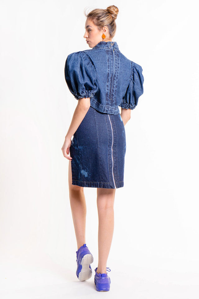 FALDA DE MEZCLILLA CON APERTURA - NAKED BOUTIQUE