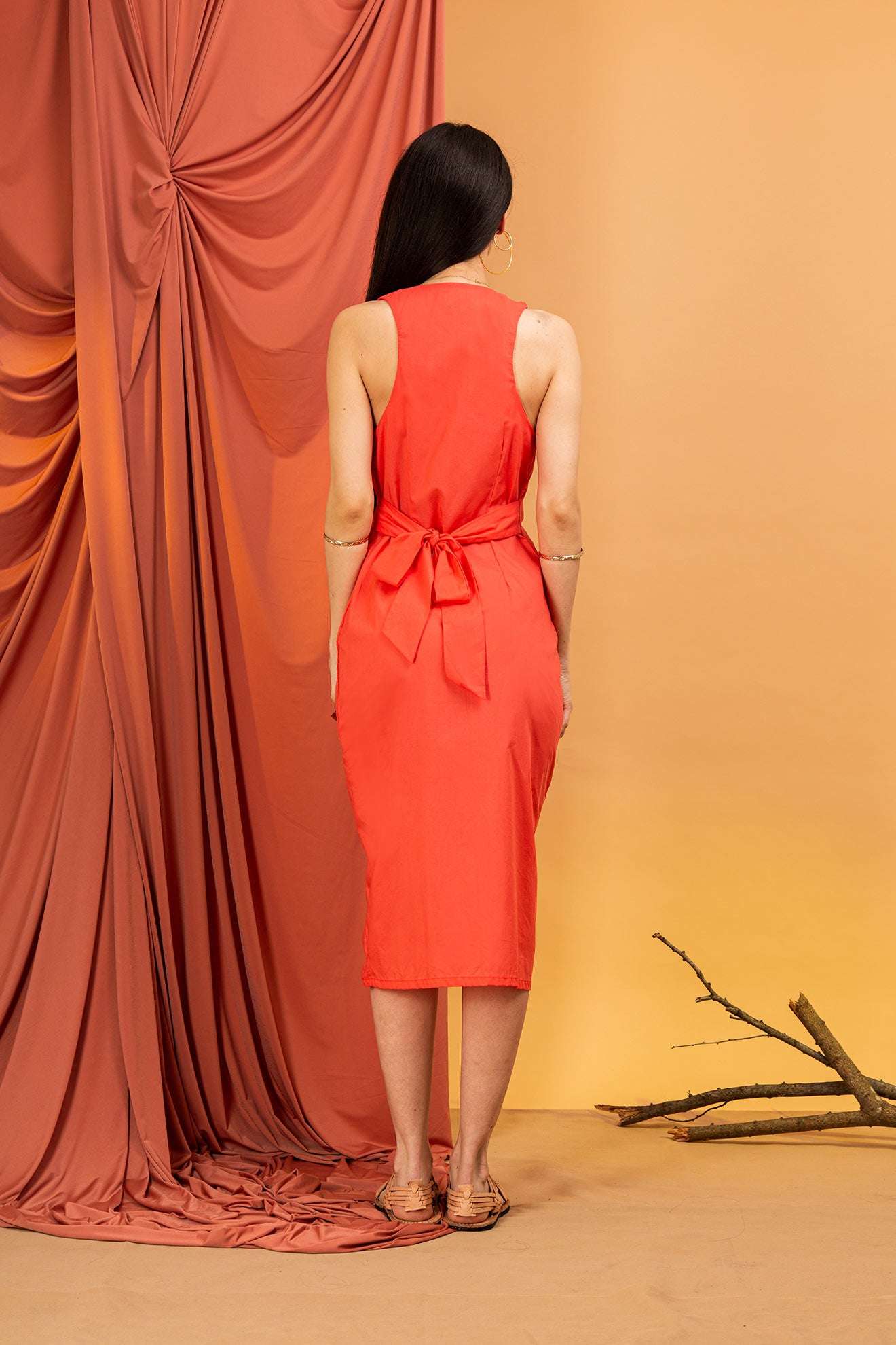 VESTIDO PILÓN DE AZÚCAR GRANDE CORAL ARDIENTE