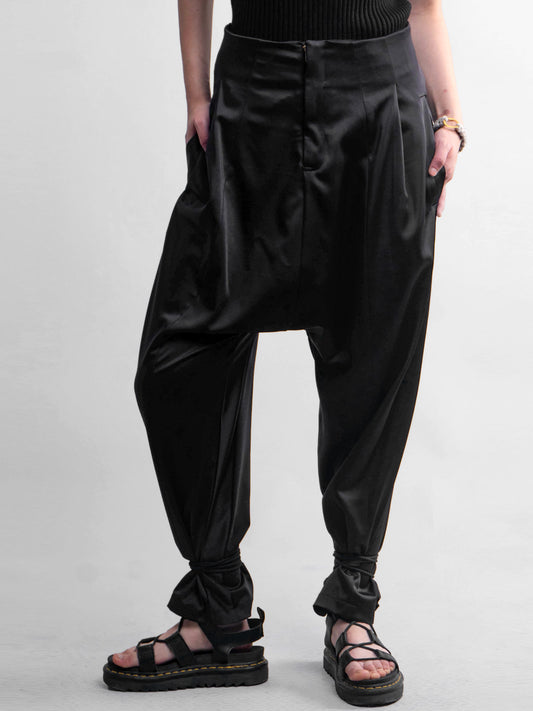 LONG WAIST TROUSERS IN CREPE