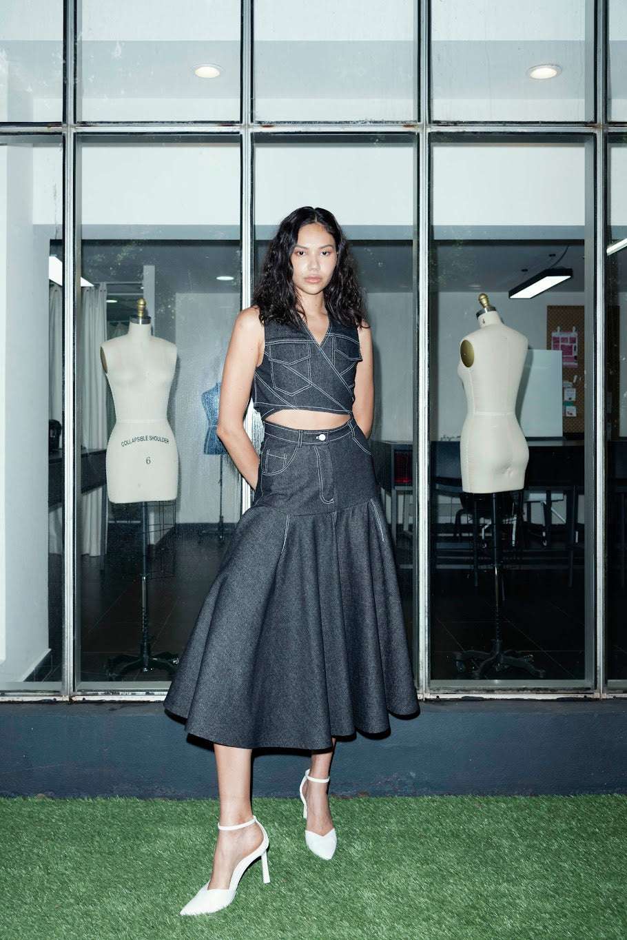 Conjunto Trucker Mezclilla Falda y Top