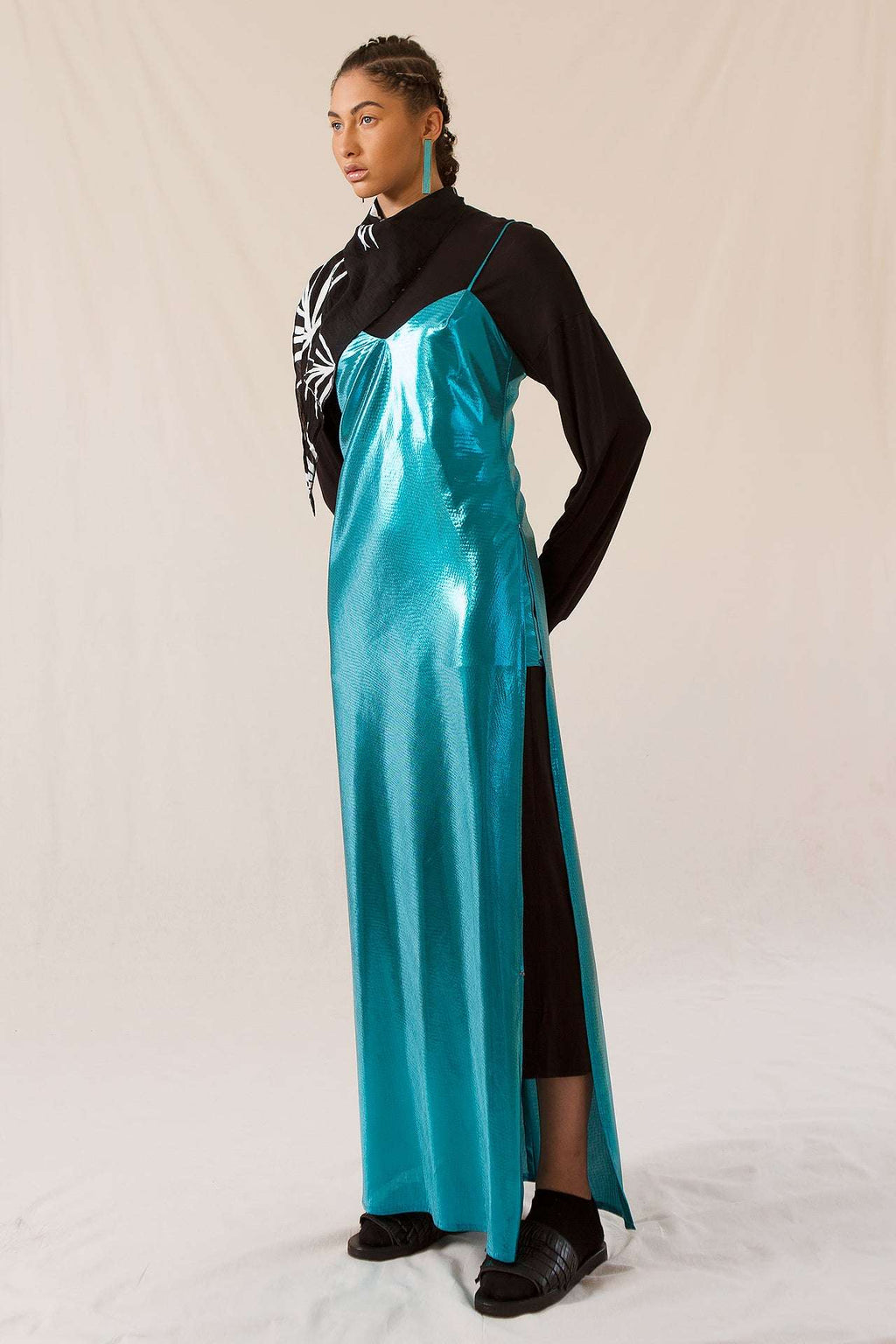 Vestido Niabu MEDIANO TURQUESA