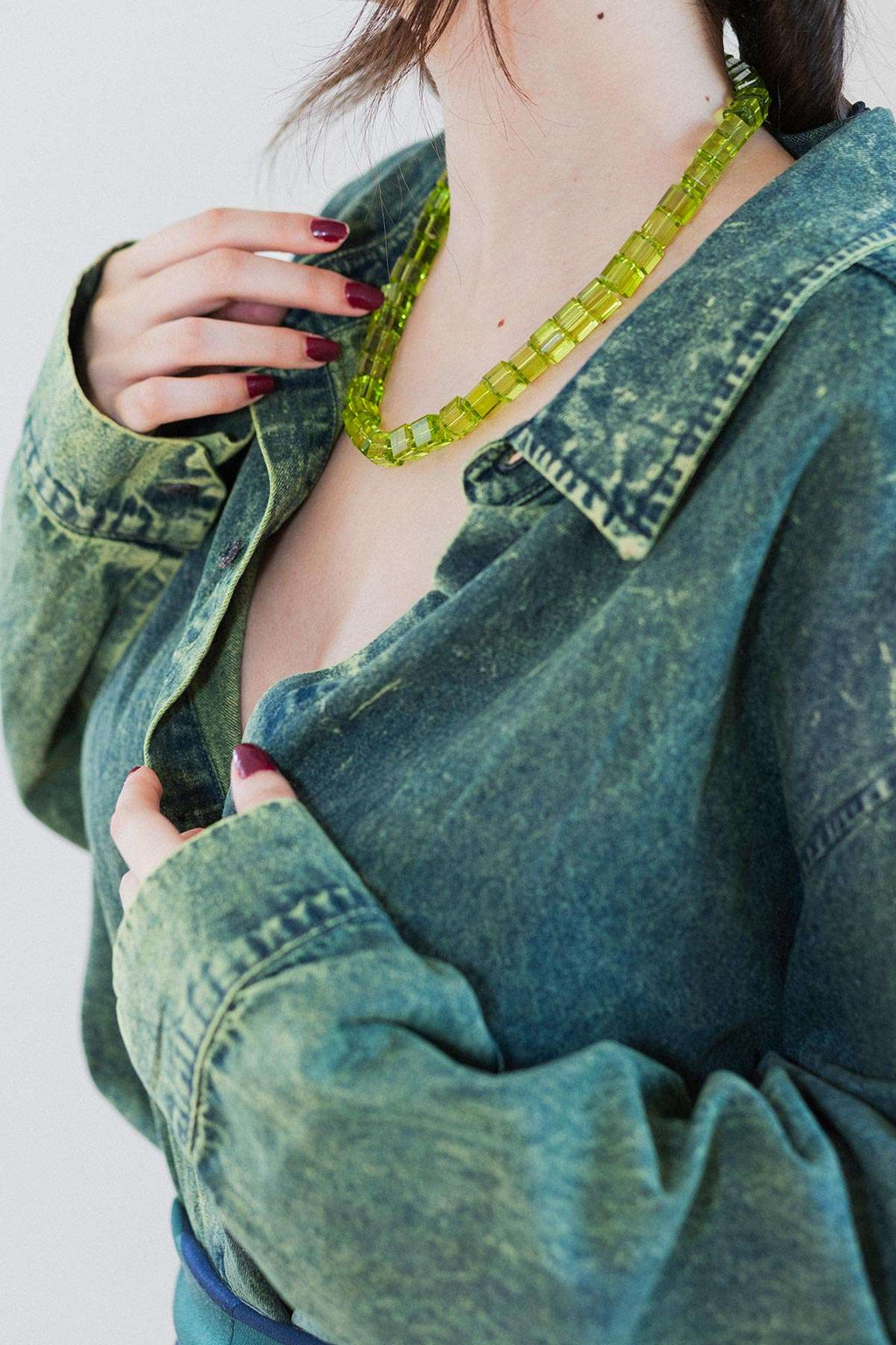 CRYSTAL SQUARE NECKLACE UNITALLA VERDE