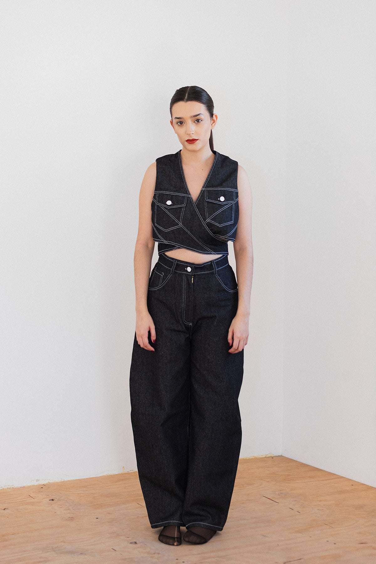 Conjunto Trucker Mezclilla Falda y Top