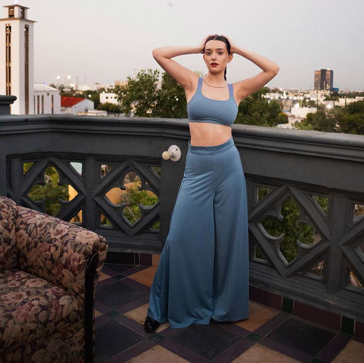 Conjunto Top y Pantalon AZUL CIELO