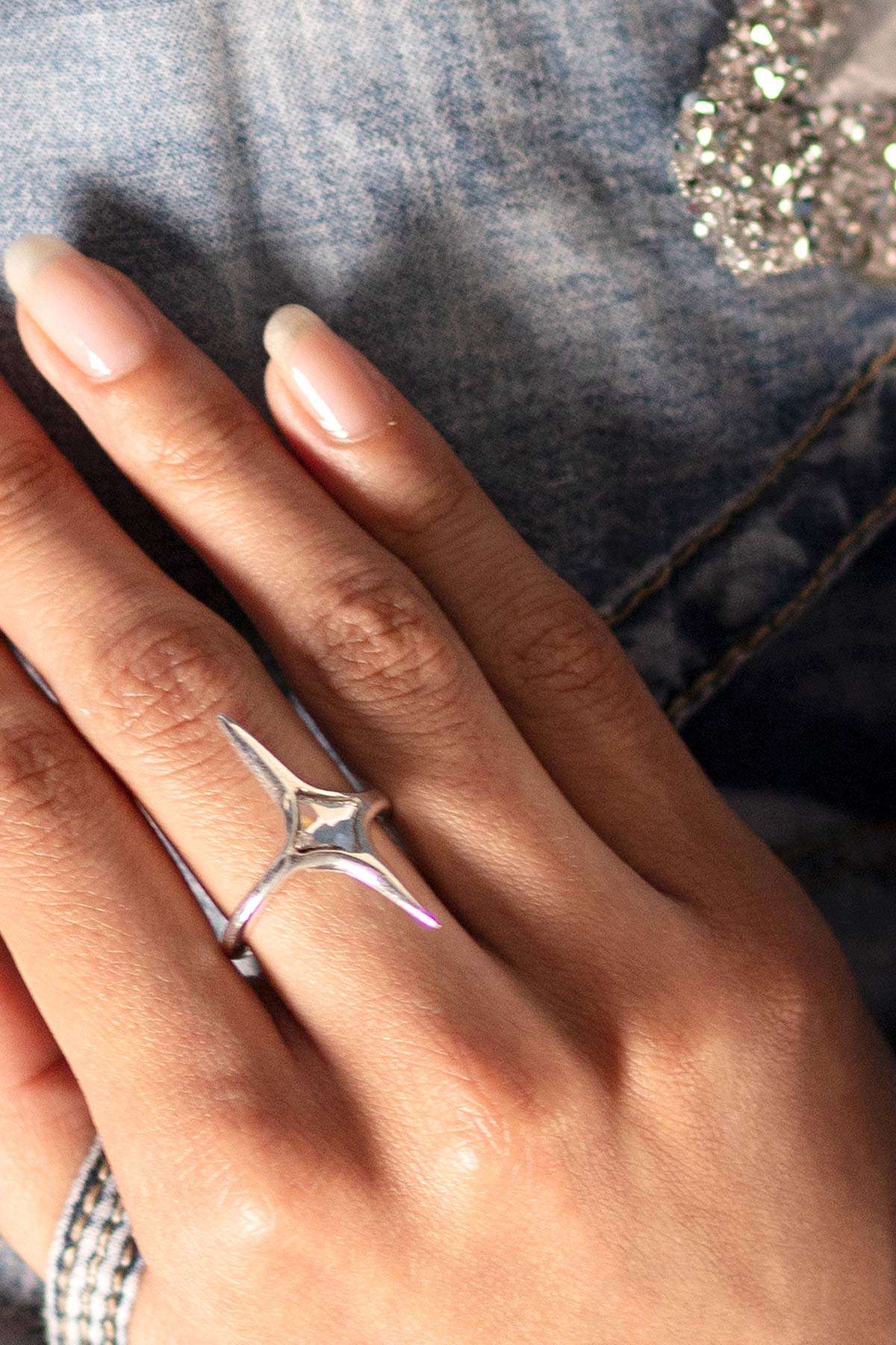 Anillo Estrella Singular 6 Plata Esterlina