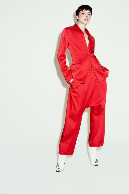LONG WAIST TROUSERS IN CREPE