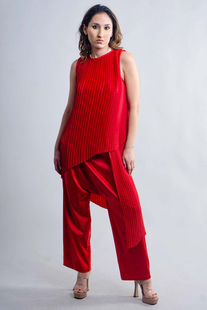 LONG WAIST TROUSERS IN CREPE