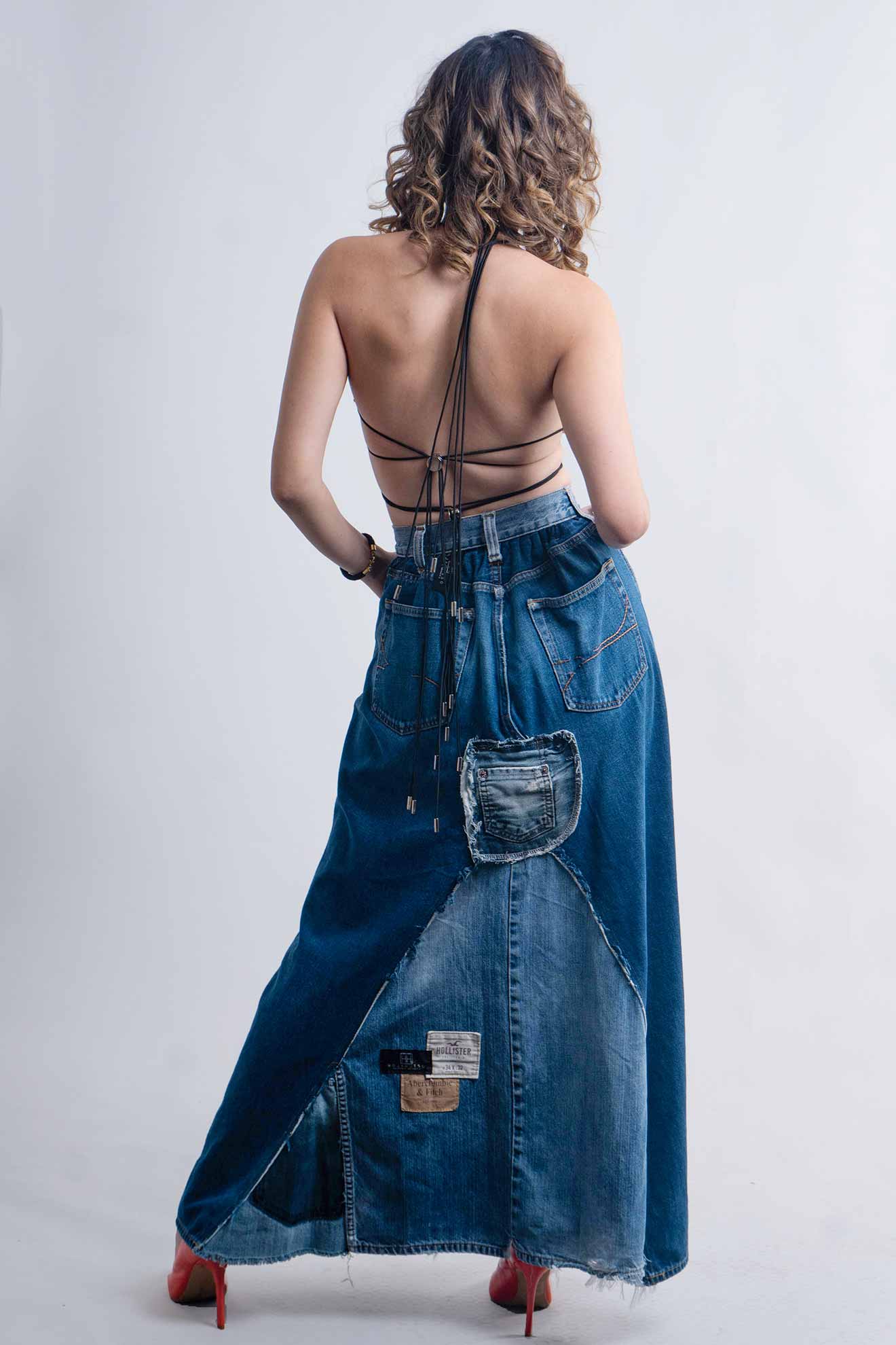 Maxi denim skirts hollister best sale